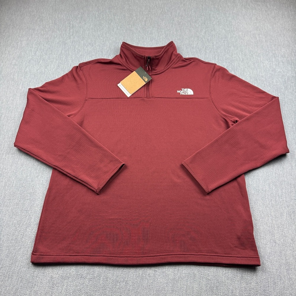 The North Face Pullover Mens XL Red Cedar Trail Grid Fleece 1/4 Zip Jacket NWT